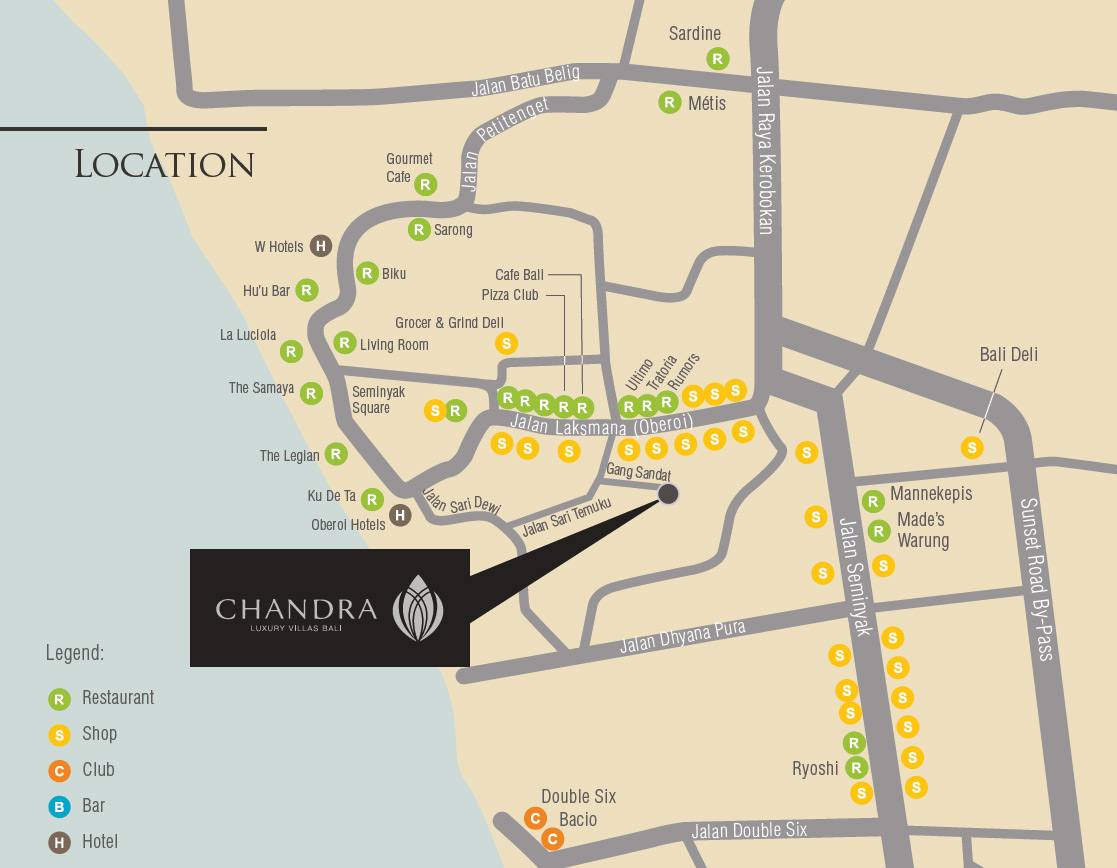 Chandra Bali Villas Location