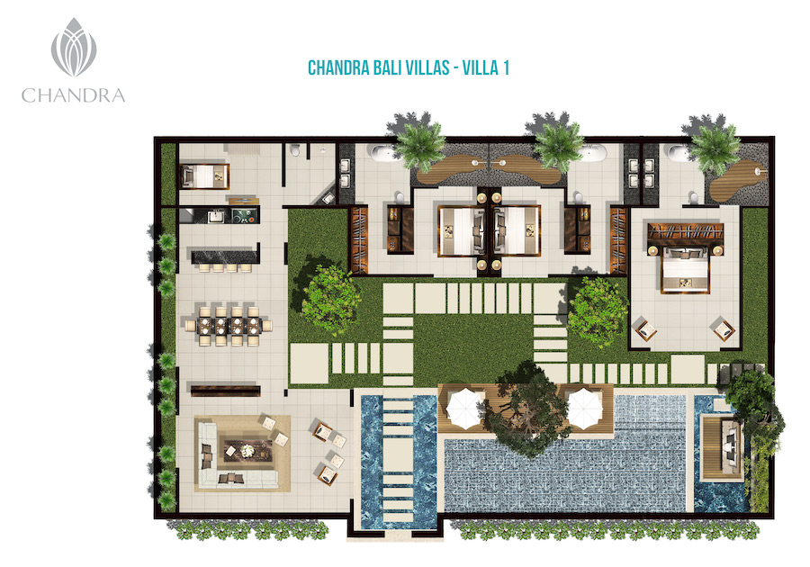 3 Bedroom Villas Chandra Bali Villas