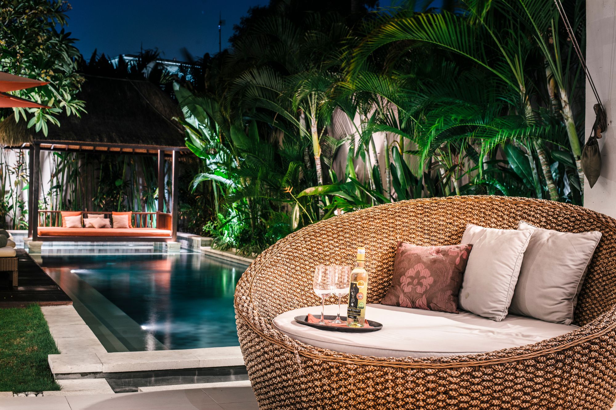 Chandra Bali Poolside Seating | Bali, Indonesia